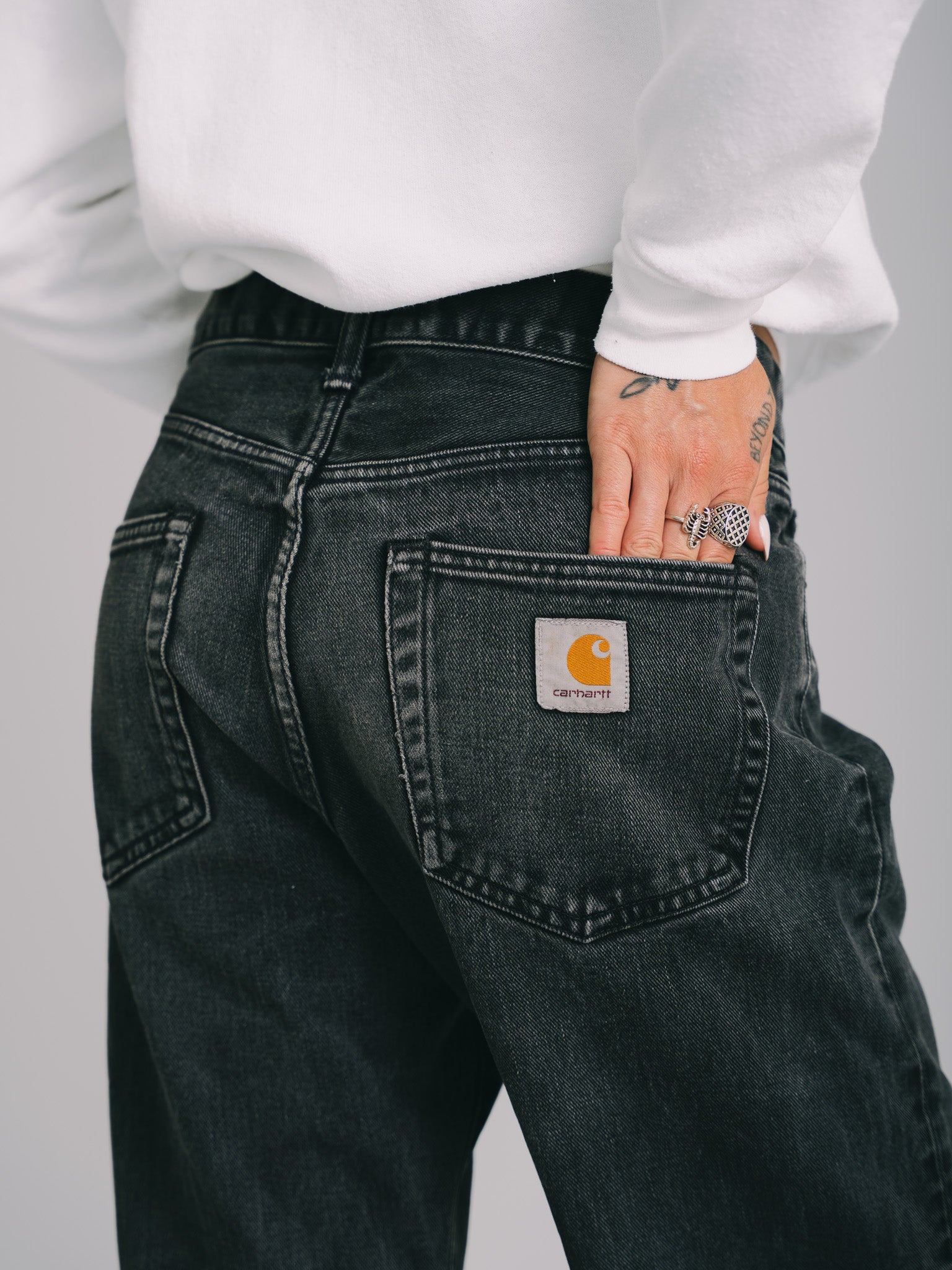 CALÇA JEANS CARHARTT "PONTIAC PANT BLACK"