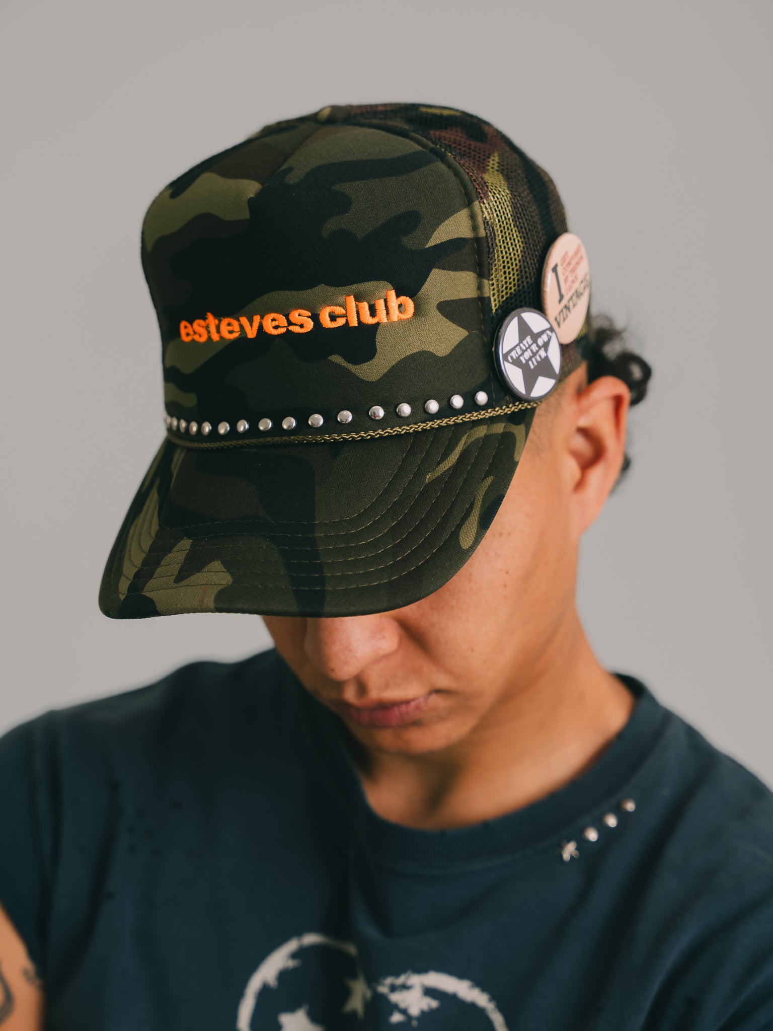BONÉ TRUCKER CAMUFLADO "ESTEVES CLUB"