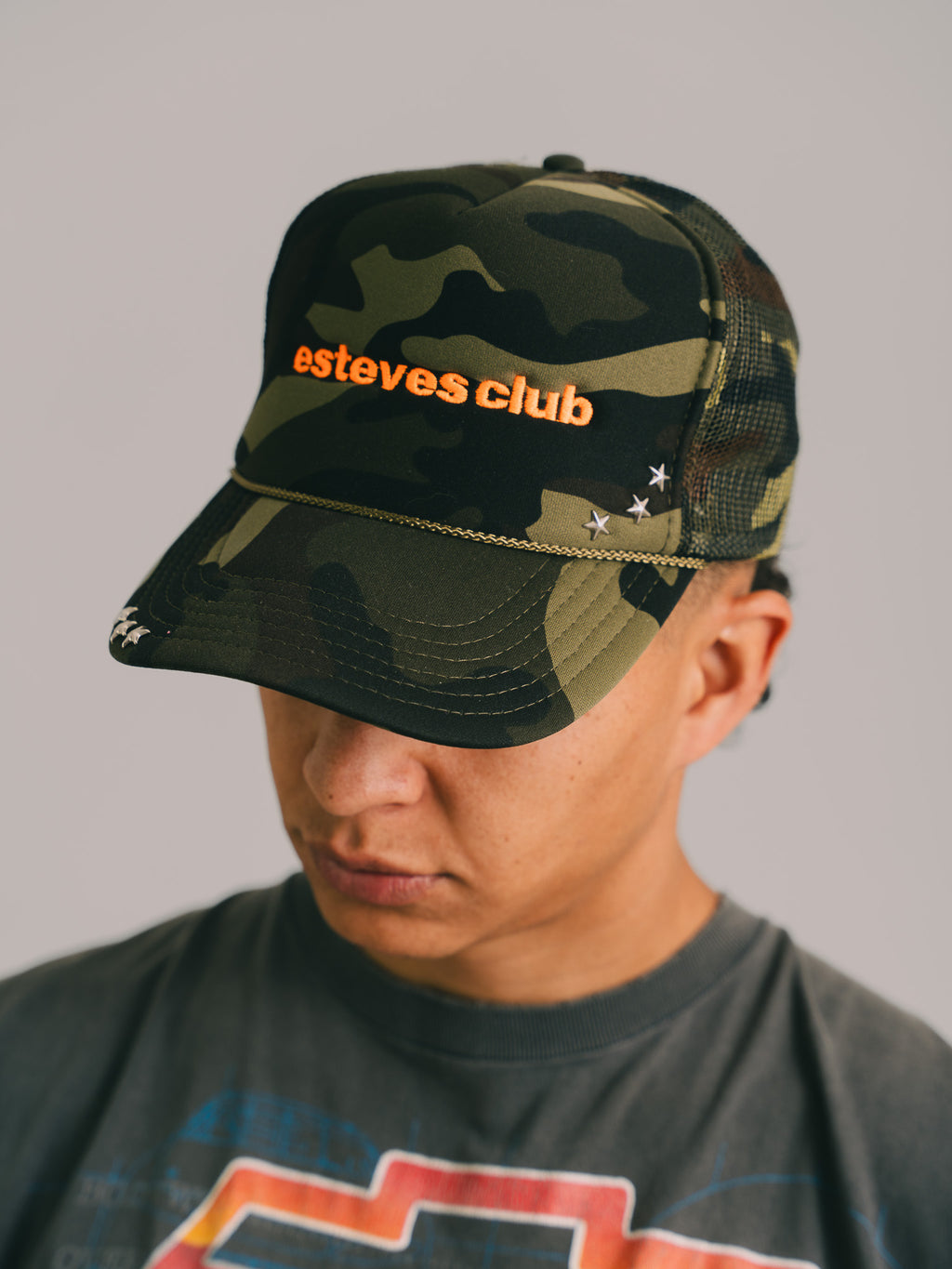 BONÉ TRUCKER CAMUFLADO "ESTEVES CLUB"